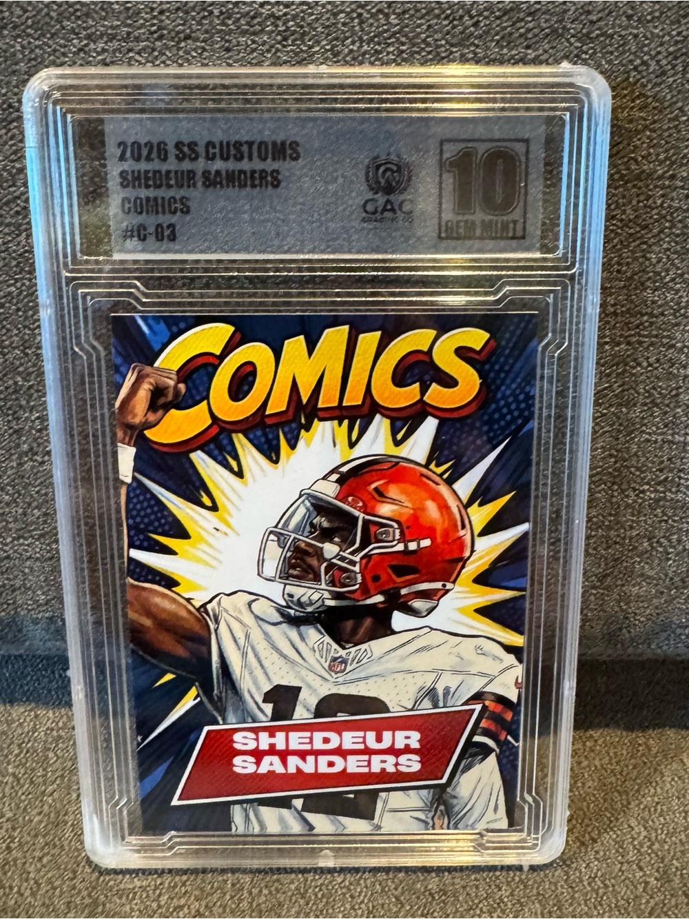 Shedeur Sanders Comics -  2026 SS Customs #C-03 GAC 10 Gem Mint